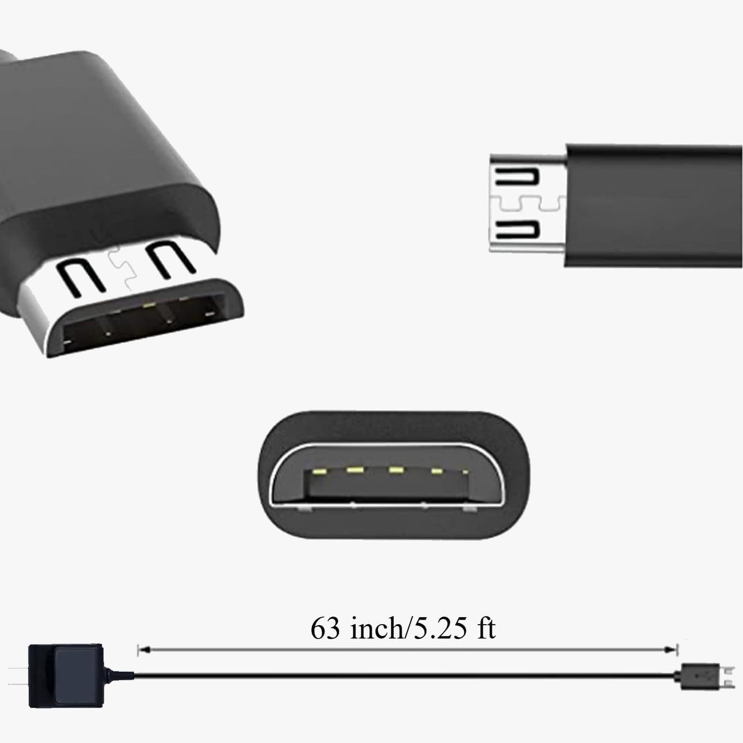 5.25V 3A Micro USB Wall Charger for Raspberry Pi 3 B+ Power Supply Includes 1.8M (5.4 Ft) Power Cord