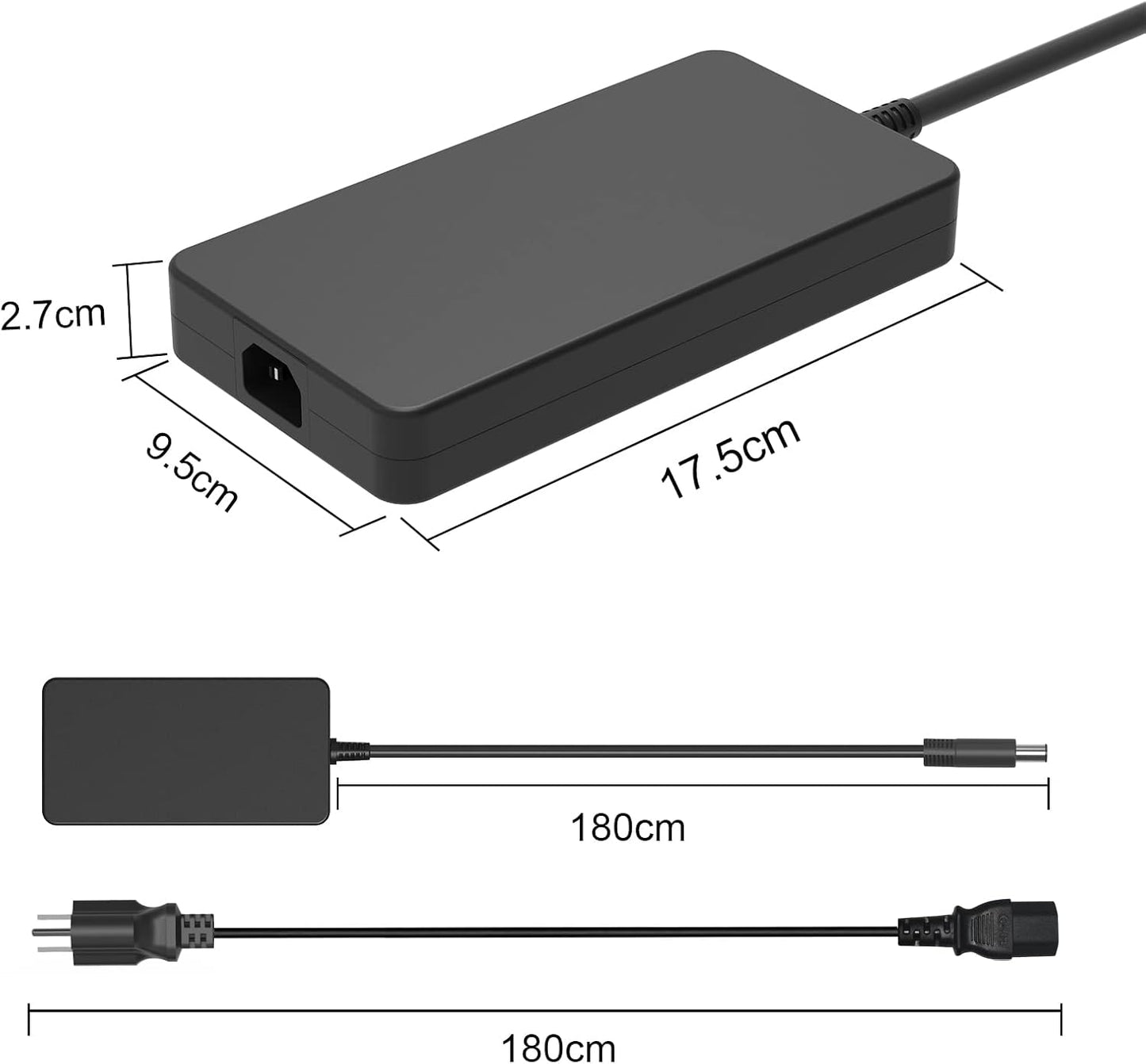 240W Dell Laptop Power Supply by Mackertop, Compatible with Alienware 13/15/17, M17/M15/X51, M17X/M18X, G3/G5/G7/G15, Precision 7710/7730/7520/M6800/M6700, and PA-9E Series, Includes 7.4mm AC Adapter