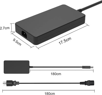 240W Dell Laptop Power Supply by Mackertop, Compatible with Alienware 13/15/17, M17/M15/X51, M17X/M18X, G3/G5/G7/G15, Precision 7710/7730/7520/M6800/M6700, and PA-9E Series, Includes 7.4mm AC Adapter