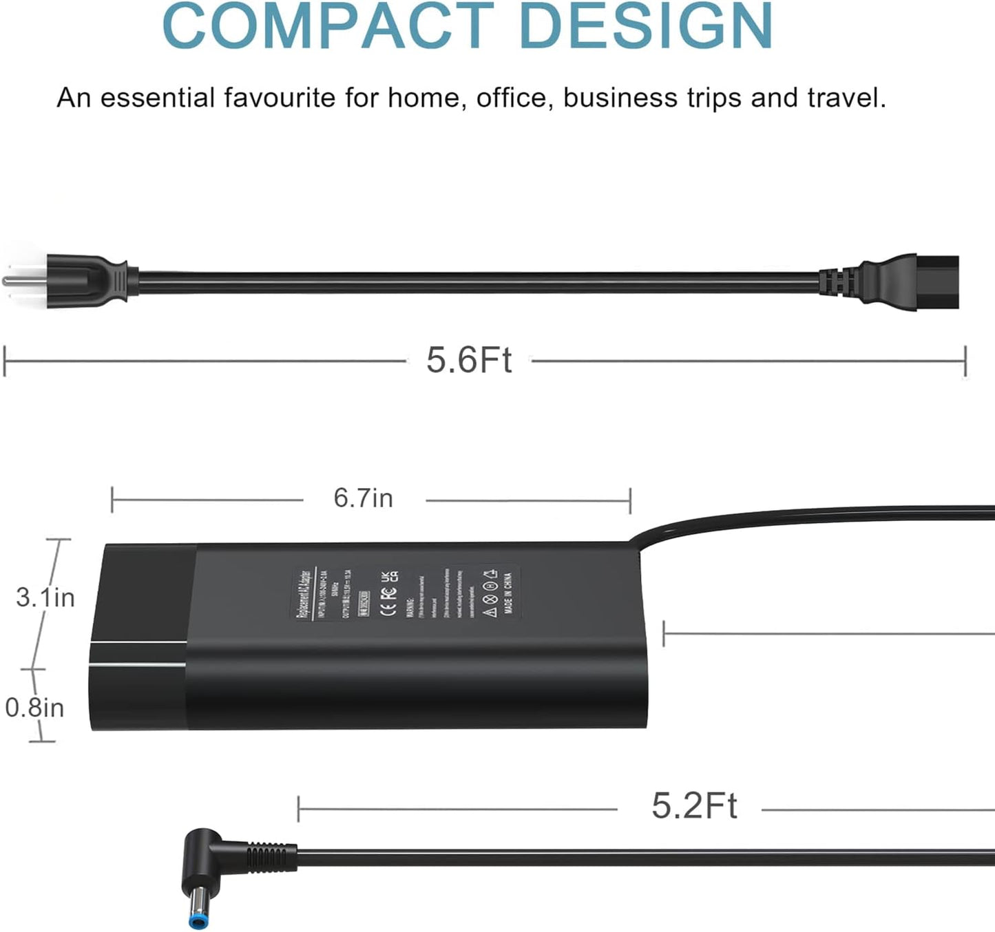 200W Laptop Charger for HP Omen 15 17 ZBook 15 17 Victus 15 16 Pavilion Gaming 15 17 Envy 15 2020 TPN-DA10 L00818-850 ADP-200HB B TPN-LA21 TPN-LA20 Power Adapter