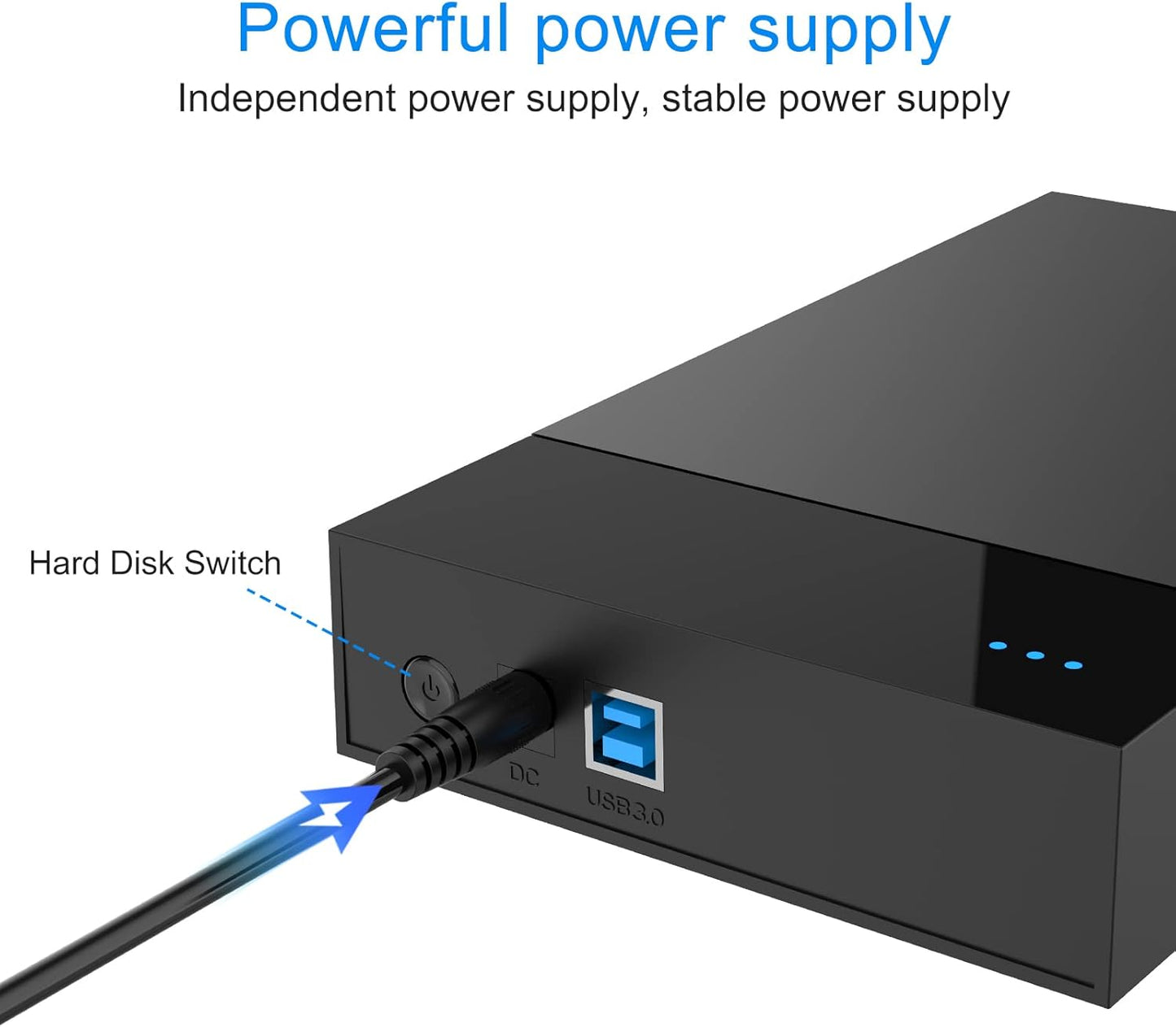 3.5" Hard Drive Enclosure Tool-Free External Hard Drive Enclosure 5Gbps USB 3.0 to SATA Adapter Hard Disk Case for 3.5 Inch HDD/SSD Max 6TB (Support UASP)