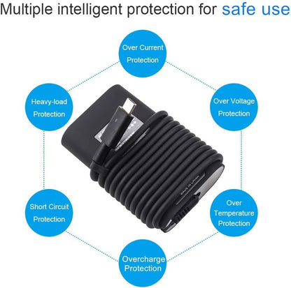 45W USB-C Laptop Charger Power Adapter Replacement for Dell XPS 13 9350 9360 Latitude 7275 7370 5175 5285 5290-2in1 7390-2in1 XPS 11 12 13 Chromebook 5190