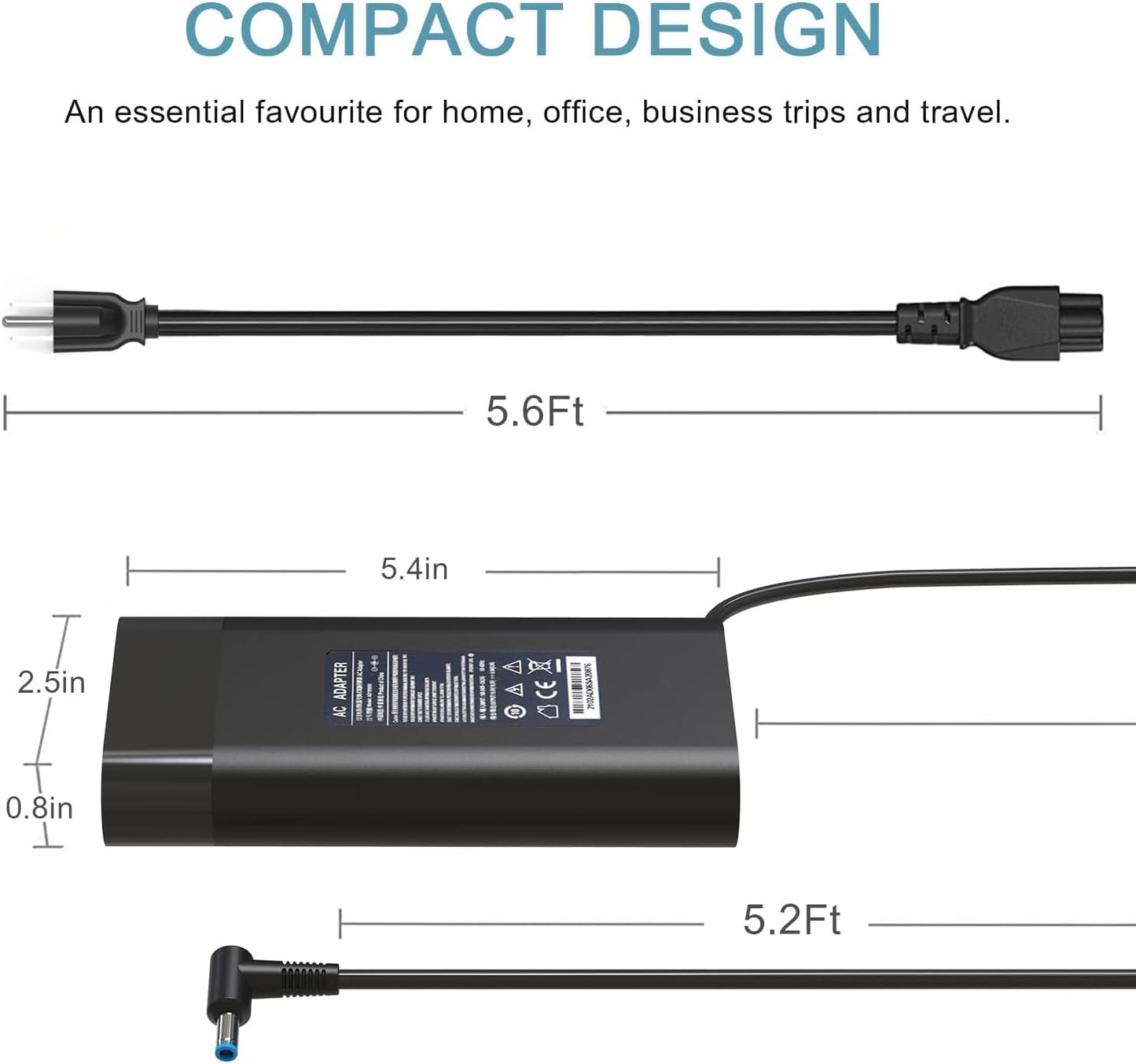 MiliPow 150W Laptop Charger AC Adapter Replacement Compatible with HP OMEN 15 17 Pavilion Gaming 15 17 Zbook 15 G3 G4 G5 G6 ZBook Studio G3 G4 TPN-CA11 TPN-DA09 Power Supply Cord (4.5 x 3.0mm)