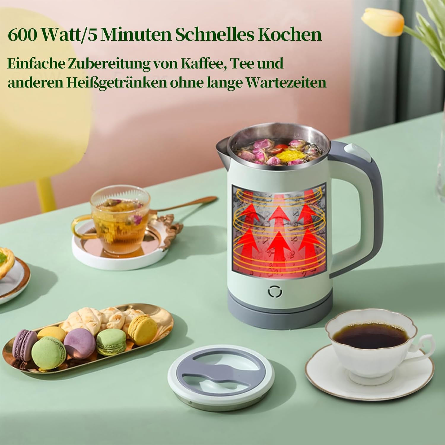 wasserkocher camping wenig watt MiliPow 800ML Reisewasserkocher, 5 Minuten schnelles Kochen, Tragbarer – Milipow Official Store