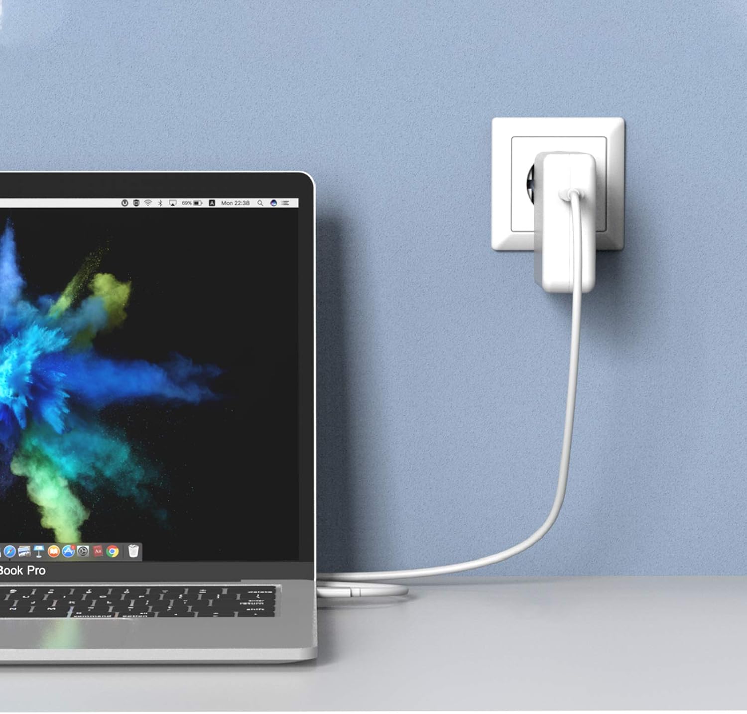 MacBook Pro Ladegerät, 87W USB C Laptop Netzteil Für MacBook Pro 13/14/ 15/16 Zoll, MacBook Air 2020/2019/ 2018, Kompatibel Mit IPad Pro 12.9/11 Zoll Mit 2M USB C Auf C Ladekabel Typ C Adapter