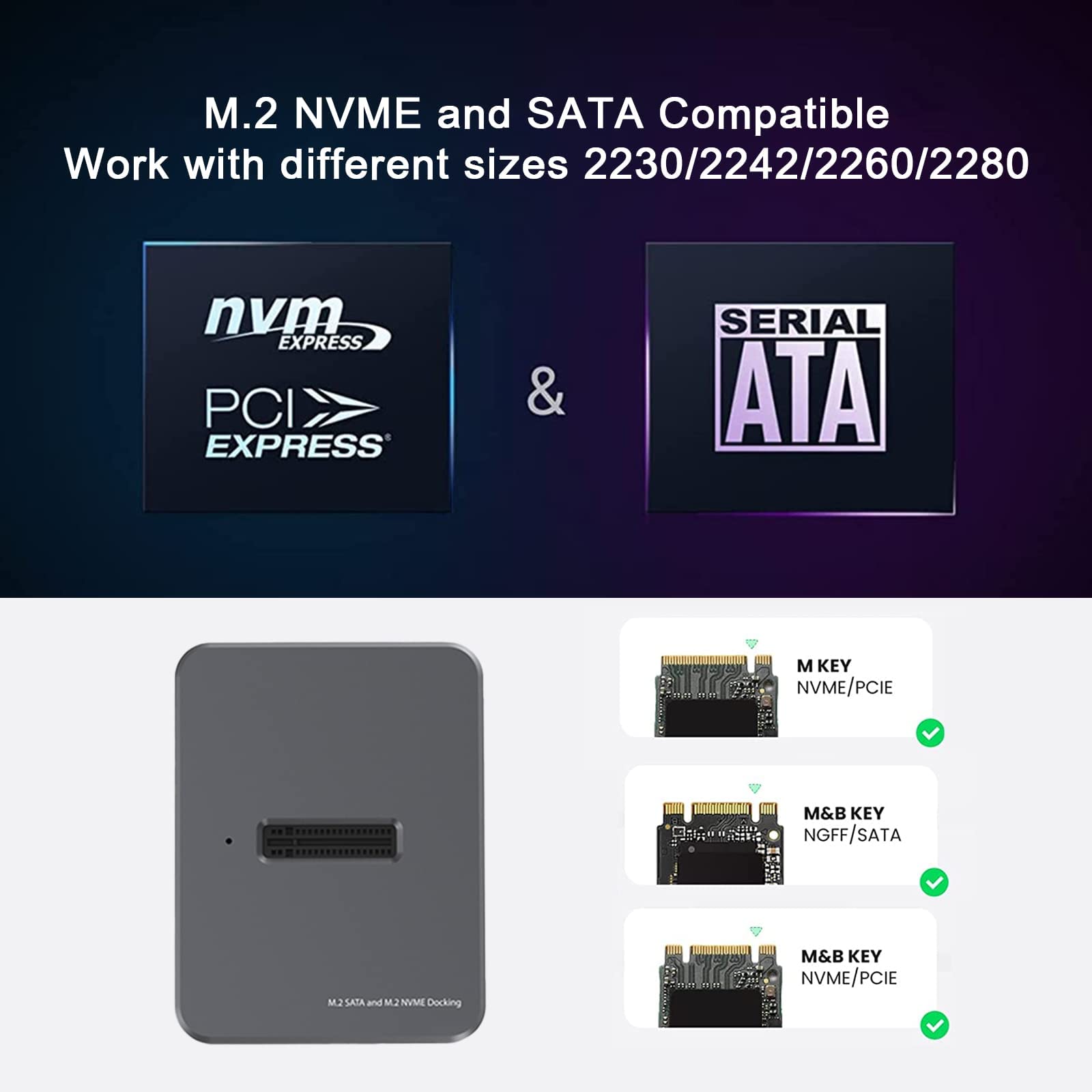 USB C M.2 NVME SATA SSD Enclosure